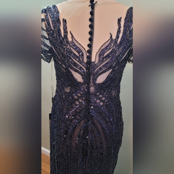 Alexander by Daymor Navy Trumpet Gown - Picture 8 of 9